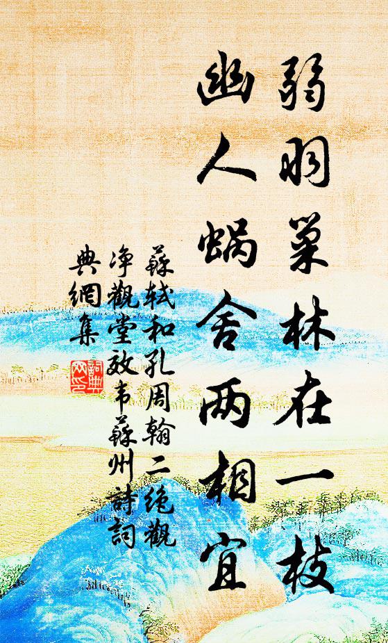 苏轼弱羽巢林在一枝，幽人蜗舍两相宜书法作品欣赏