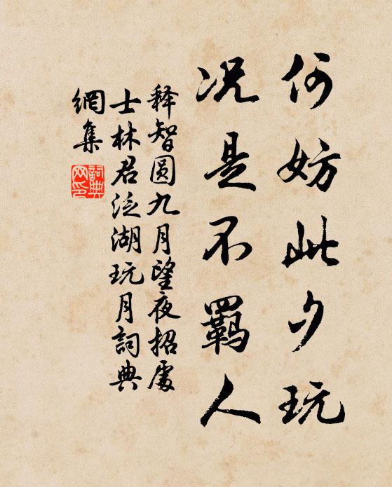 释智圆何妨此夕玩，况是不羁人书法作品欣赏