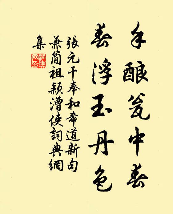 张元干手酿瓮中春，春浮玉丹色书法作品欣赏