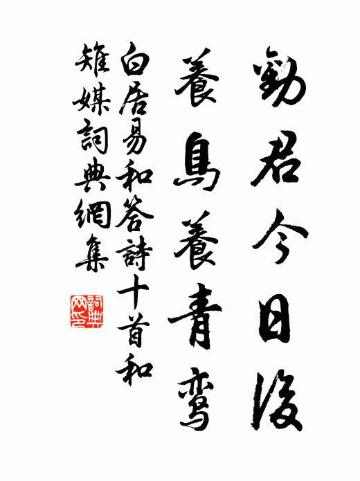 白居易劝君今日后，养鸟养青鸾书法作品欣赏