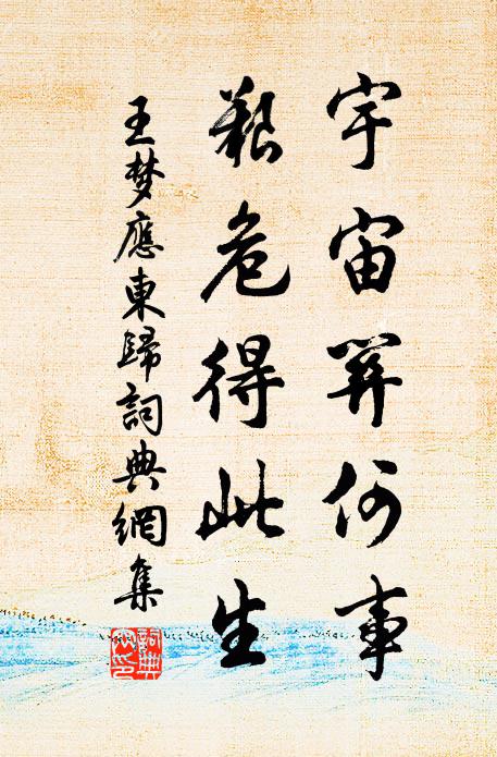 王梦应宇宙关何事，艰危得此生书法作品欣赏