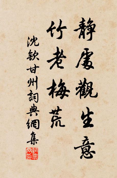 沈钦静处观生意，竹老梅荒书法作品欣赏