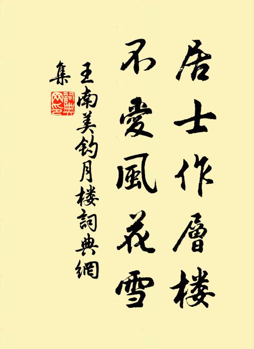 王南美居士作层楼，不爱风花雪书法作品欣赏