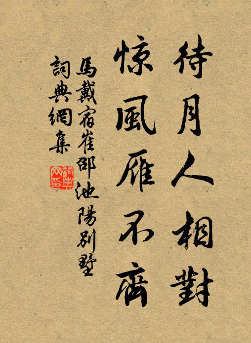 马戴待月人相对，惊风雁不齐书法作品欣赏