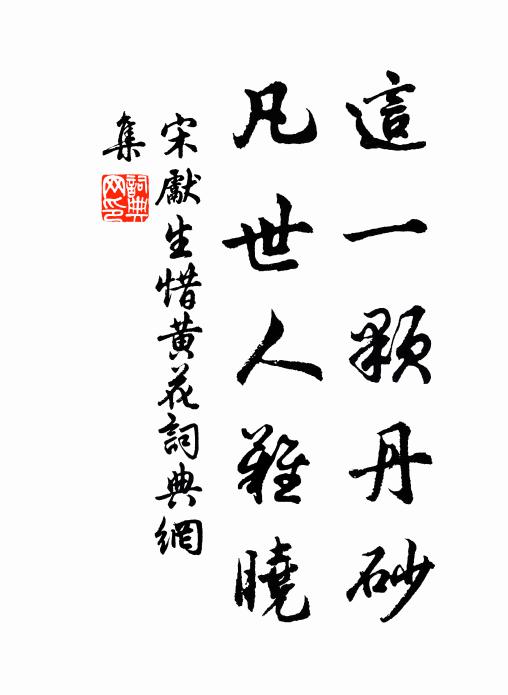 宋先生这一颗丹砂，凡世人难晓书法作品欣赏