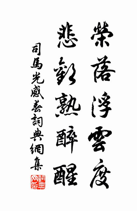 司马光荣落浮云度，悲欢熟醉醒书法作品欣赏