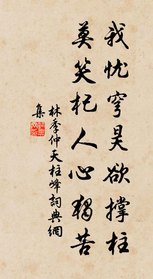 林季仲我忧穹昊欲撑柱，莫笑杞人心独苦书法作品欣赏
