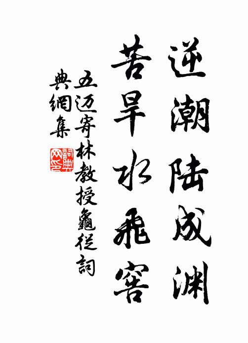 五迈逆潮陆成渊,苦旱水飞窖书法作品欣赏