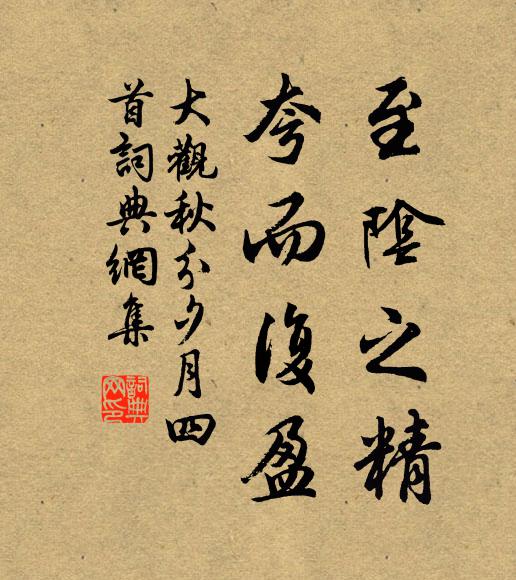 佚名至阴之精，夸而复盈书法作品欣赏