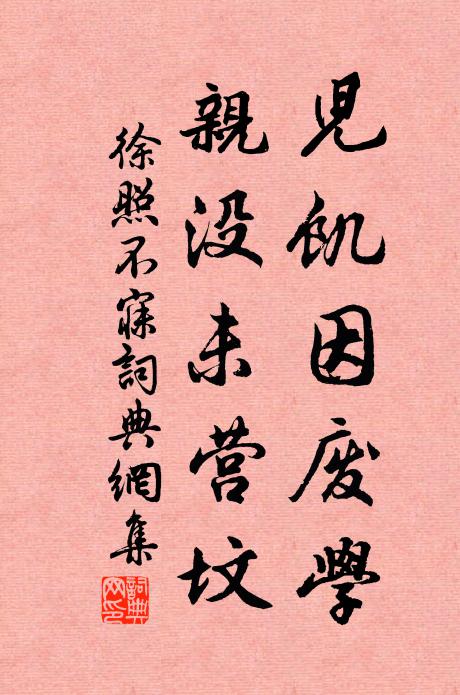 徐照儿饥因废学，亲没未营坟书法作品欣赏