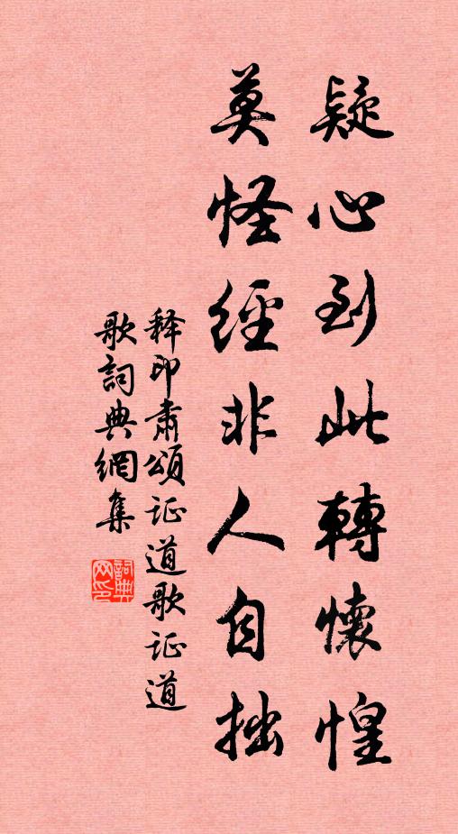 释印肃疑心到此转怀惶，莫怪经非人自拙书法作品欣赏