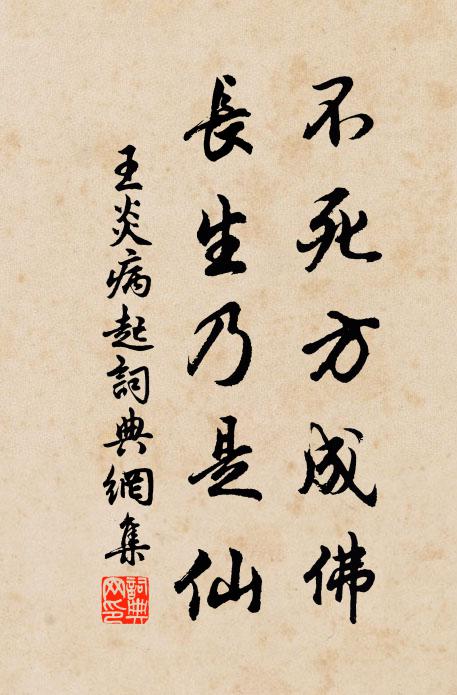 王炎不死方成佛，长生乃是仙书法作品欣赏