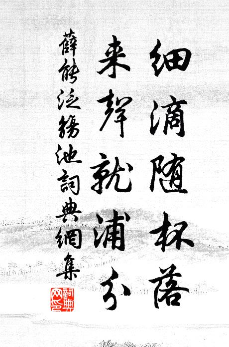 薛能细滴随杯落，来声就浦分书法作品欣赏