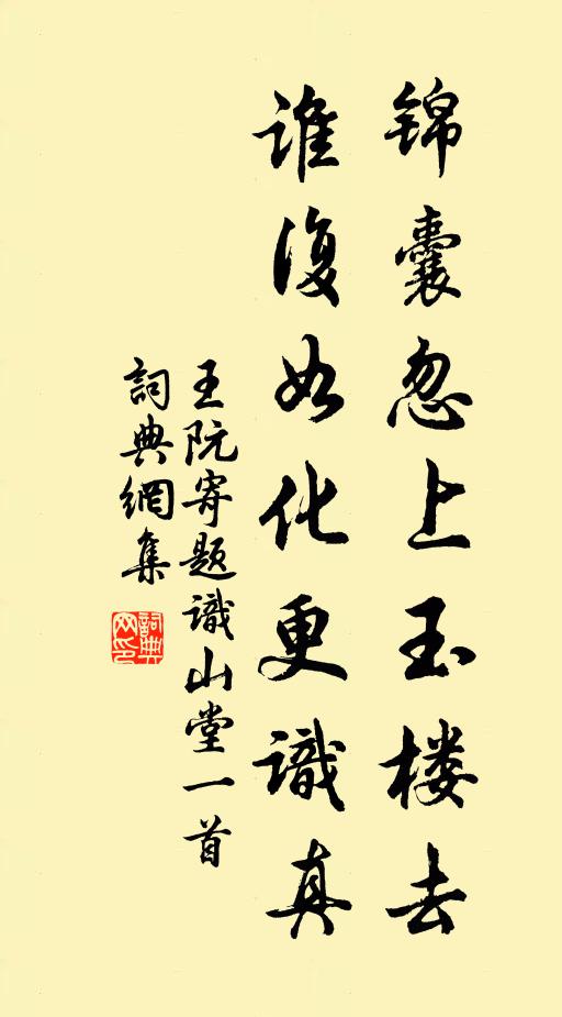 王阮锦囊忽上玉楼去，谁复如化更识真书法作品欣赏