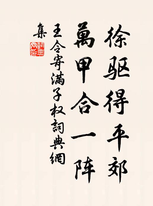 王令徐驱得平郊,万甲合一阵书法作品欣赏
