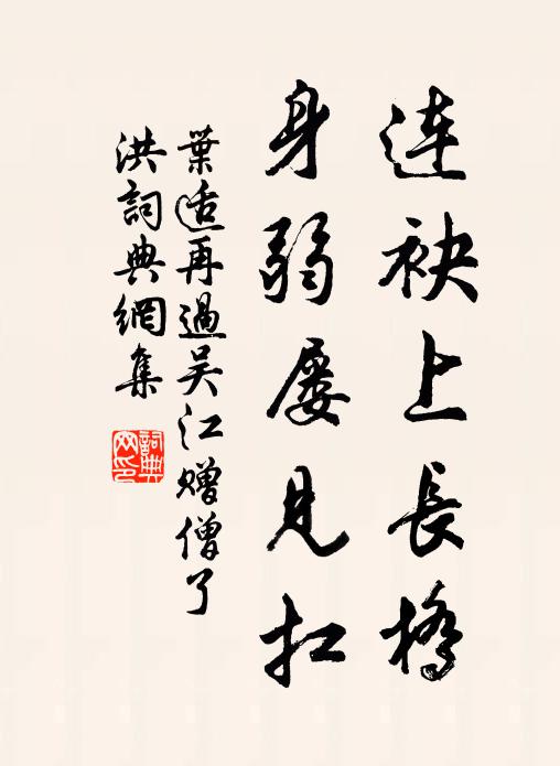 叶适连袂上长桥，身弱屡见扛书法作品欣赏