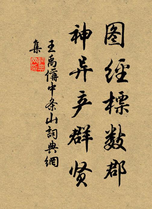 王禹偁图经标数郡，神异产群贤书法作品欣赏