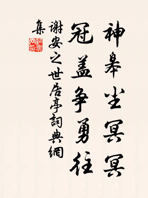 谢安之神皋尘冥冥，冠盖争勇往书法作品欣赏