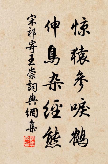 宋祁惊猿参唳鹤，伸鸟杂经熊书法作品欣赏