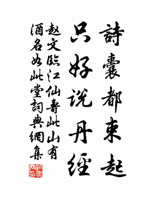 赵文诗囊都束起，只好说丹经书法作品欣赏