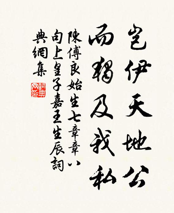 陈傅良岂伊天地公，而独及我私书法作品欣赏