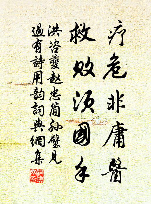 洪咨夔疗危非庸医，救败须国手书法作品欣赏