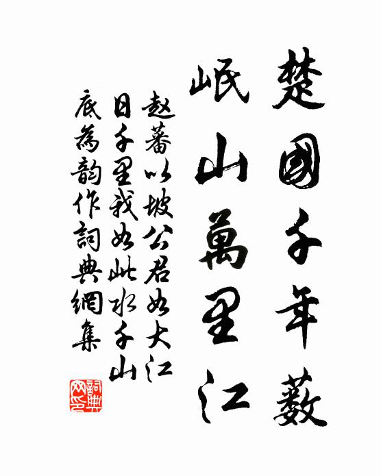 赵蕃楚国千年薮，岷山万里江书法作品欣赏