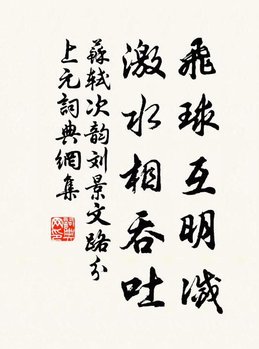 苏轼飞球互明灭，激水相吞吐书法作品欣赏