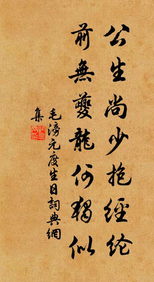 毛滂公生尚少抱经纶，前无夔龙何独似书法作品欣赏