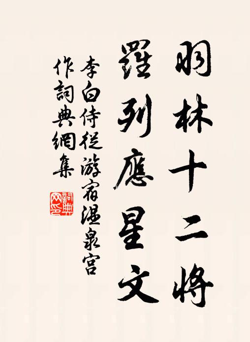 李白羽林十二将，罗列应星文书法作品欣赏