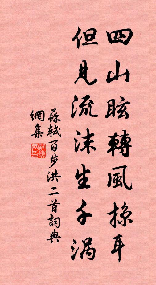 苏轼四山眩转风掠耳，但见流沫生千涡书法作品欣赏