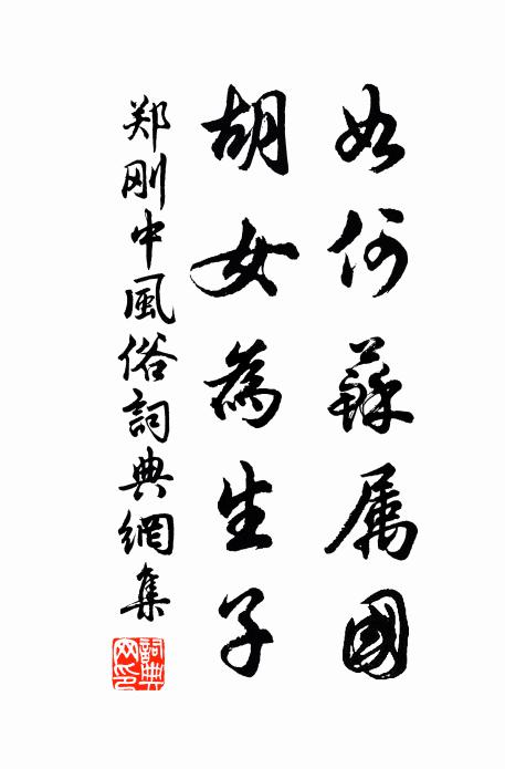 郑刚中如何苏属国，胡女为生子书法作品欣赏