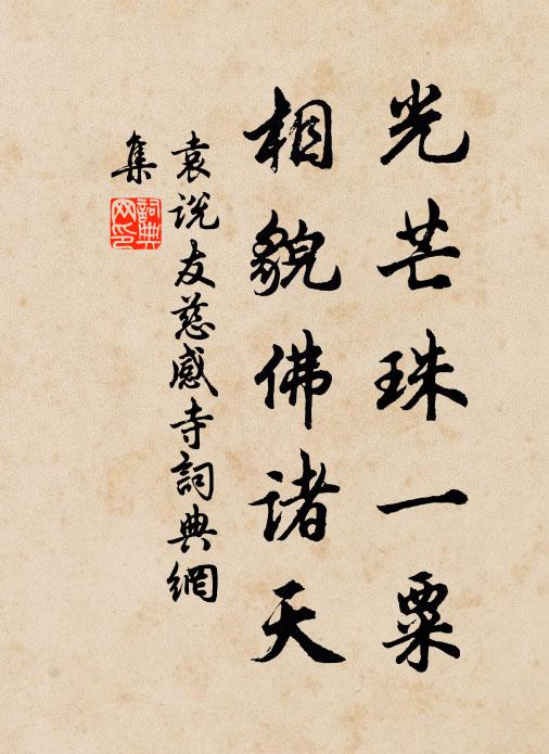 袁说友光芒珠一粟，相貌佛诸天书法作品欣赏