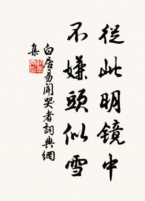 白居易从此明镜中，不嫌头似雪书法作品欣赏