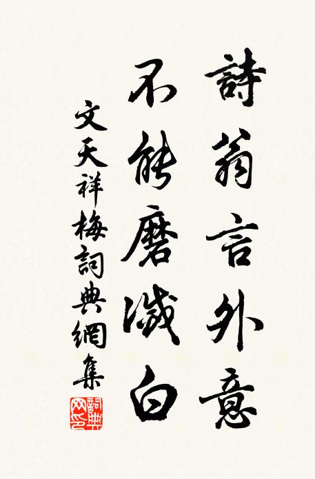 文天祥诗翁言外意，不能磨灭白书法作品欣赏