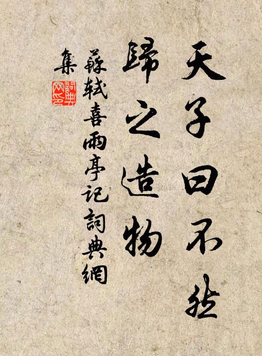 苏轼天子曰不然,归之造物书法作品欣赏