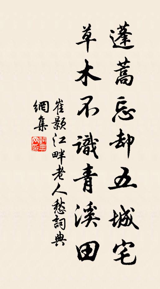 崔颢蓬蒿忘却五城宅，草木不识青溪田书法作品欣赏