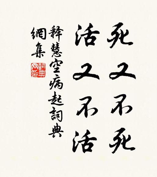 释慧空死又不死，活又不活书法作品欣赏