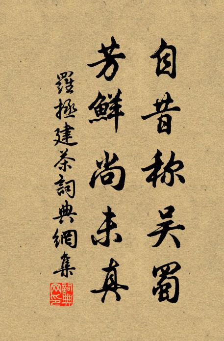 罗拯自昔称吴蜀，芳鲜尚未真书法作品欣赏