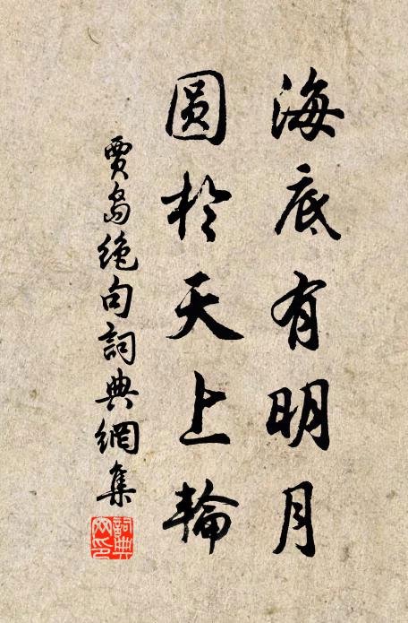 贾岛海底有明月，圆于天上轮书法作品欣赏