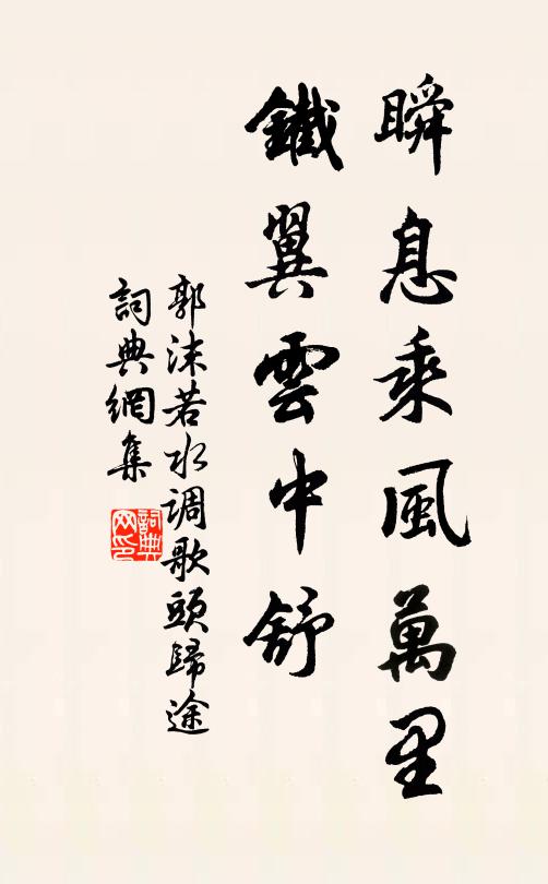 郭沫若瞬息乘风万里，铁翼云中舒书法作品欣赏