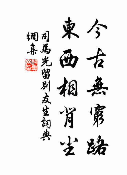 司马光今古无穷路，东西相背尘书法作品欣赏