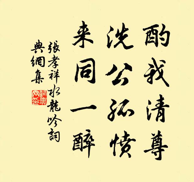 张孝祥酌我清尊，洗公孤愤，来同一醉书法作品欣赏