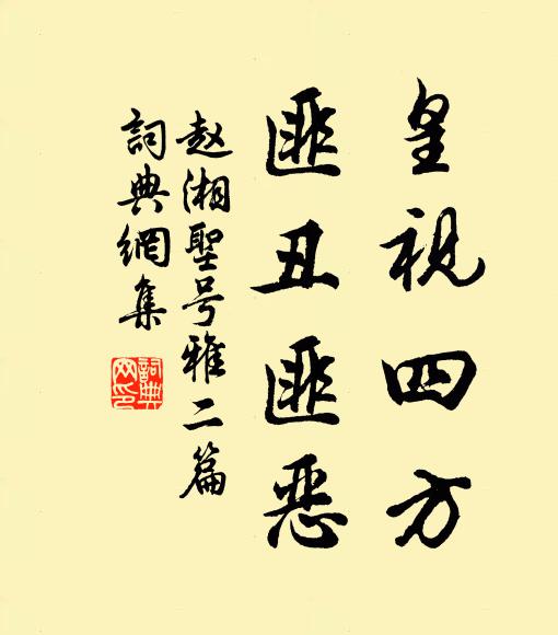 赵湘皇视四方，匪丑匪恶书法作品欣赏