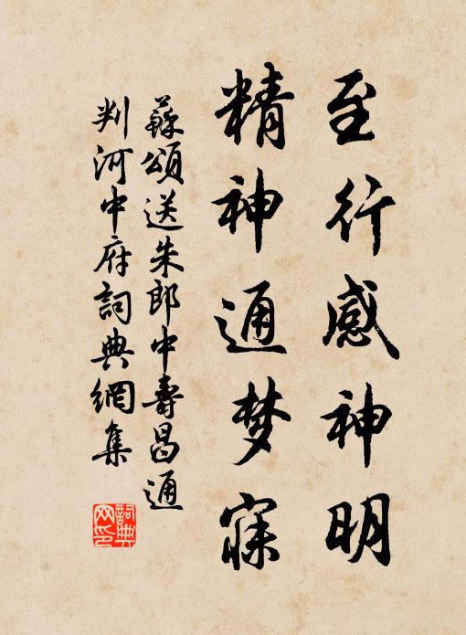 苏颂至行感神明，精神通梦寐书法作品欣赏
