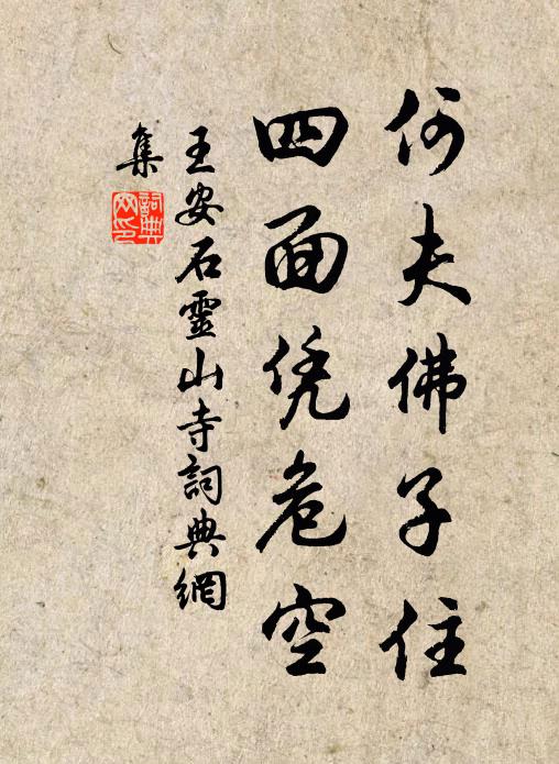 王安石何夫佛子住，四面凭危空书法作品欣赏