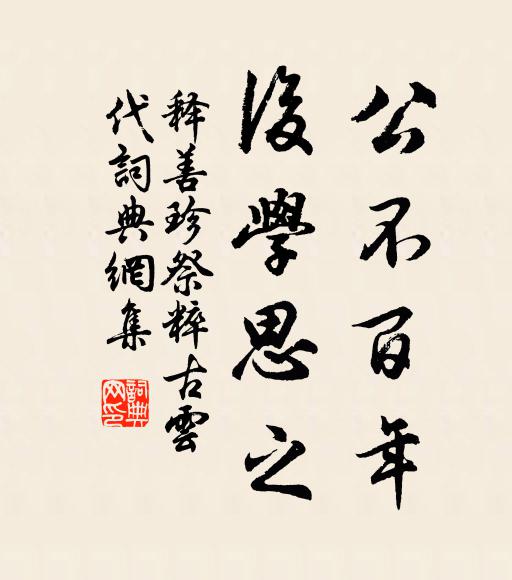 释善珍公不百年，后学思之书法作品欣赏