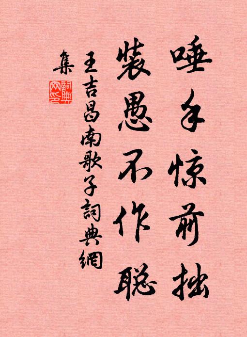 王吉昌唾手惊前拙，装愚不作聪书法作品欣赏
