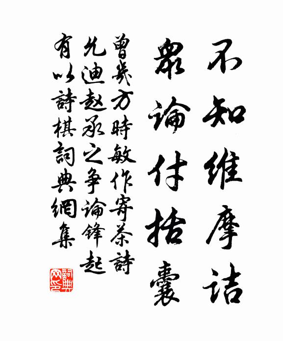 曾几不知维摩诘，众论付括囊书法作品欣赏
