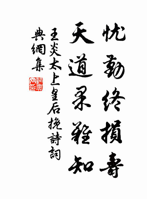 王炎忧勤终损寿，天道果难知书法作品欣赏